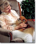 Older woman with dog